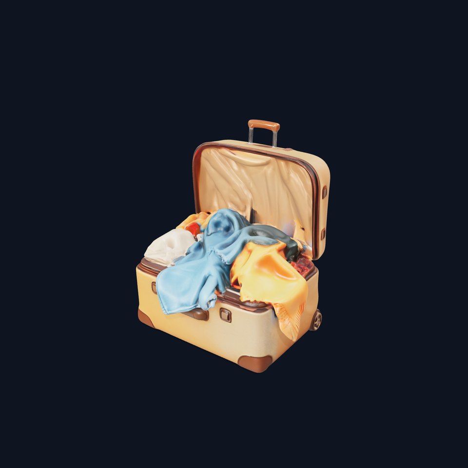 Travel Suitcase with Clothes Model Pack
